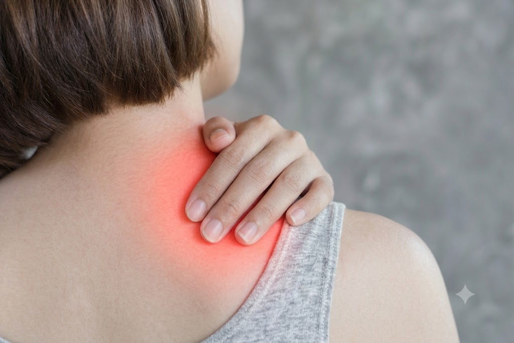 a girl having back pain