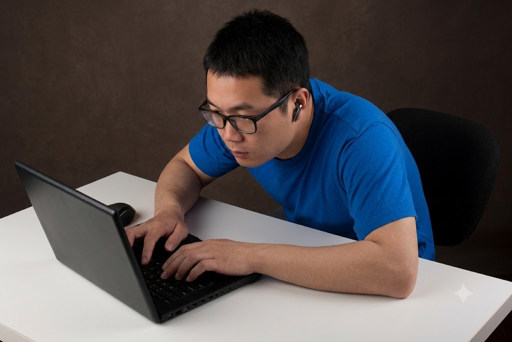 Working at a computer for long periods 